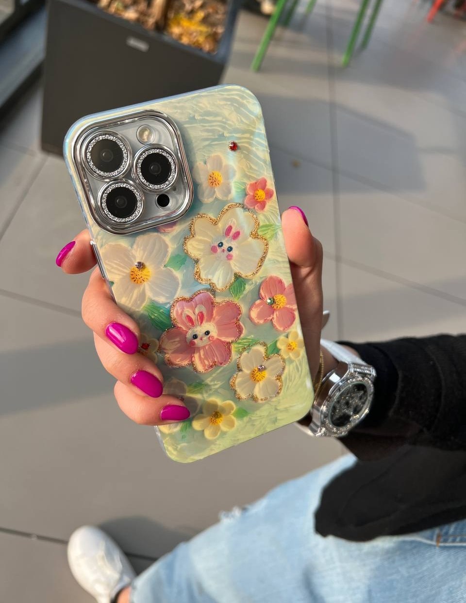 قاب گل خرگوشی شاین محافظ لنزدار آیفون۱۵پرومکس / آیفون ۱۵ پرومکس / iphone15promax / iphone 15 promax