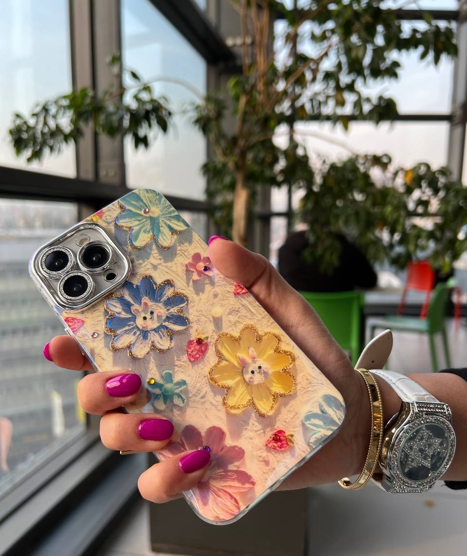 قاب گل خرگوشی شاین محافظ لنزدار آیفون۱۵پرومکس / آیفون ۱۵ پرومکس / iphone15promax / iphone 15 promax