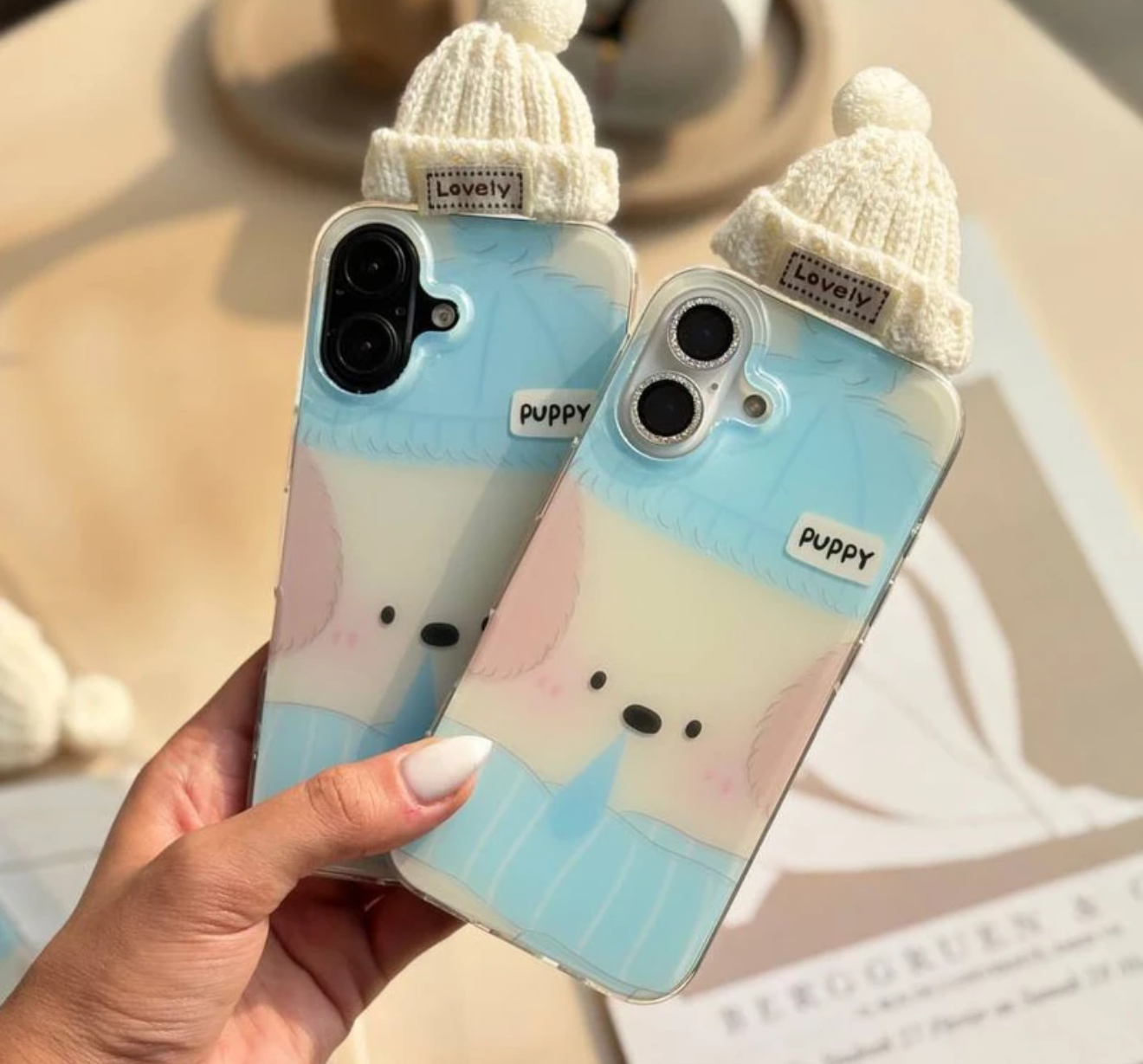 قاب پاپی بانمک با کلاه پشمی برای آیفون۱۵پرومکس / آیفون ۱۵ پرومکس / iphone 15 promax / iphone15promax