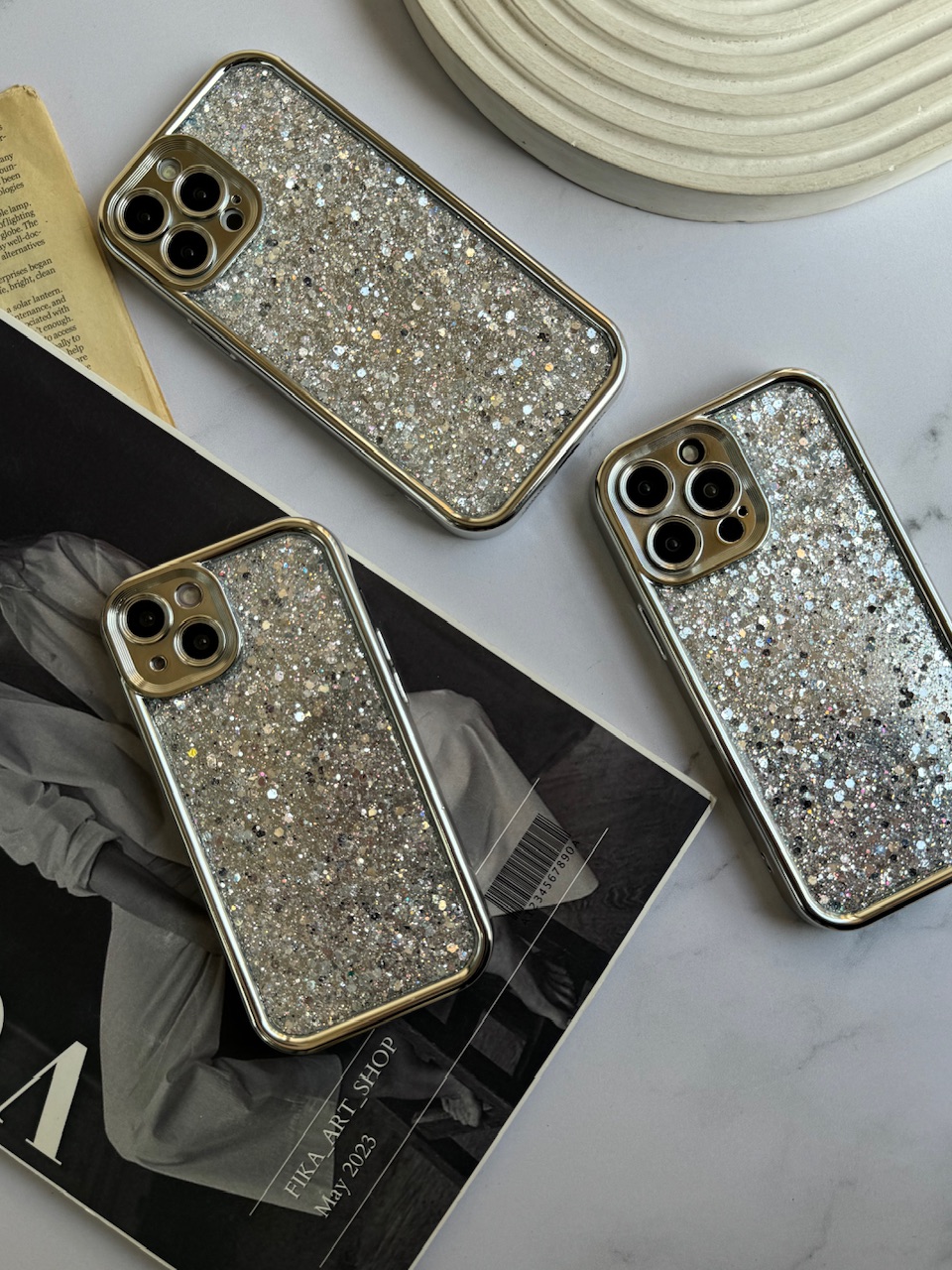 قاب Silver Glitter آیفون۱۵پرو / آیفون ۱۵پرو / iphone15pro / iphone 15pro