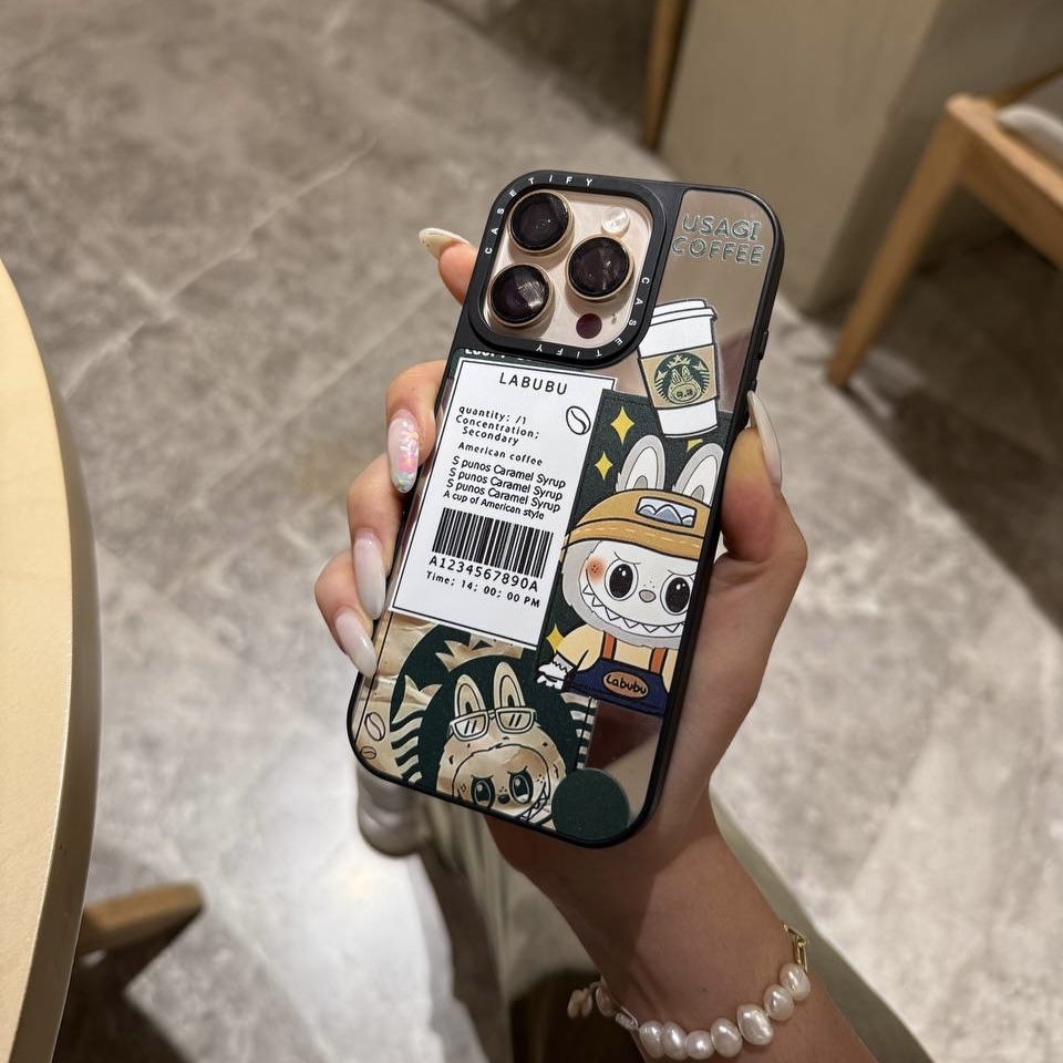 قاب لبوبو طرح کافی (coffee labubu)  برای آیفون ۱۱ / آیفون۱۱ / iphone11 / iphone 11