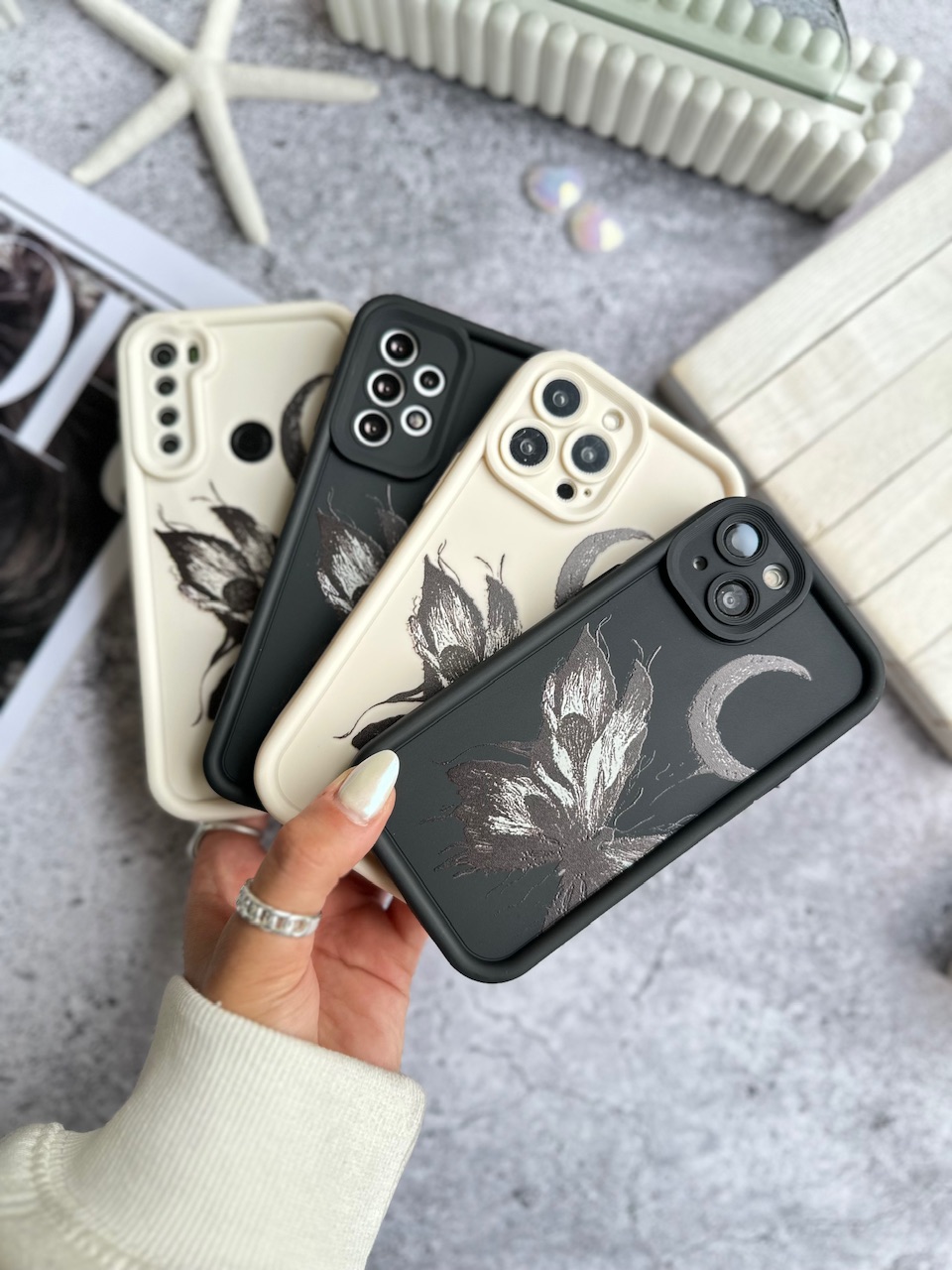 قاب پروانه و ماه سالید آیفون15پرومکس / آیفون 15پرومکس / IPHONE15PROMAX / iphone 15PROMAX