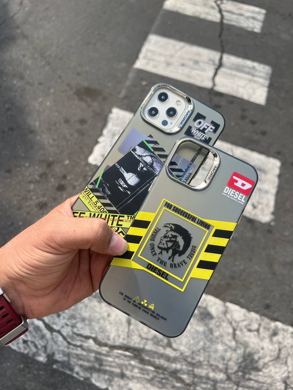 قاب off white مونالیزا دخترانه برای آیفون۱۳ / آیفون ۱۳ / iphone13 / iphone 13