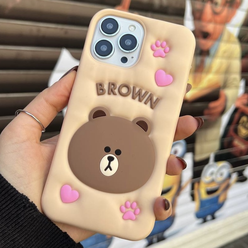 قاب کاور گارد خرس پنجه صورتی فانتزی آیفون۱۳ / آیفون ۱۳ / iphone13 / iphone 13
