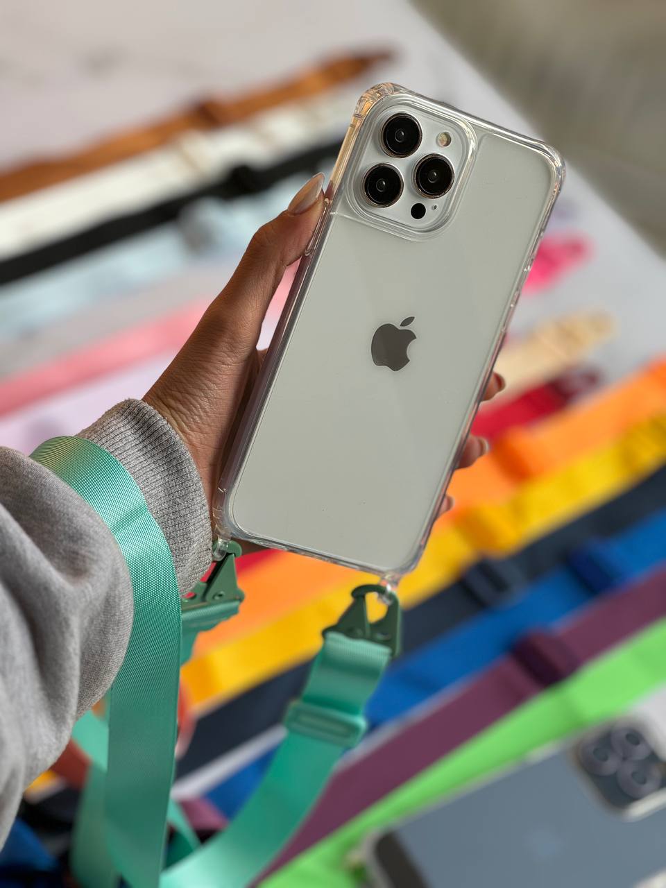 قاب دو قلاب شفاف پشت طلقی بدون بند iPhone 7/8/se new