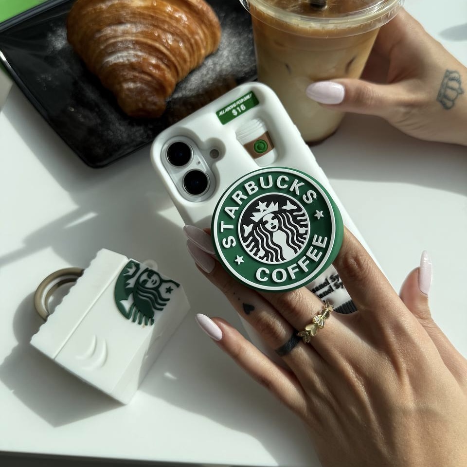 قاب کاور گارد  استارباکس پاپ سوکتی سیلیکونی مناسب گوشی آیفون۱۱ / آیفون ۱۱ / iphone1۱ / iphone 1۱