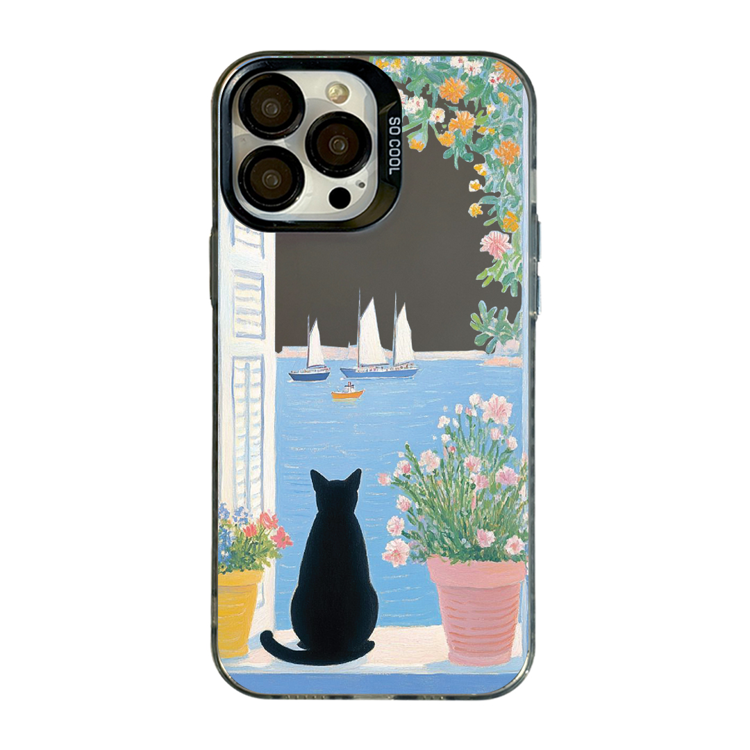 قاب کاور گارد چاپی موبایل سفارشی گربه و هوای بهاری spring cat برای شیائومی