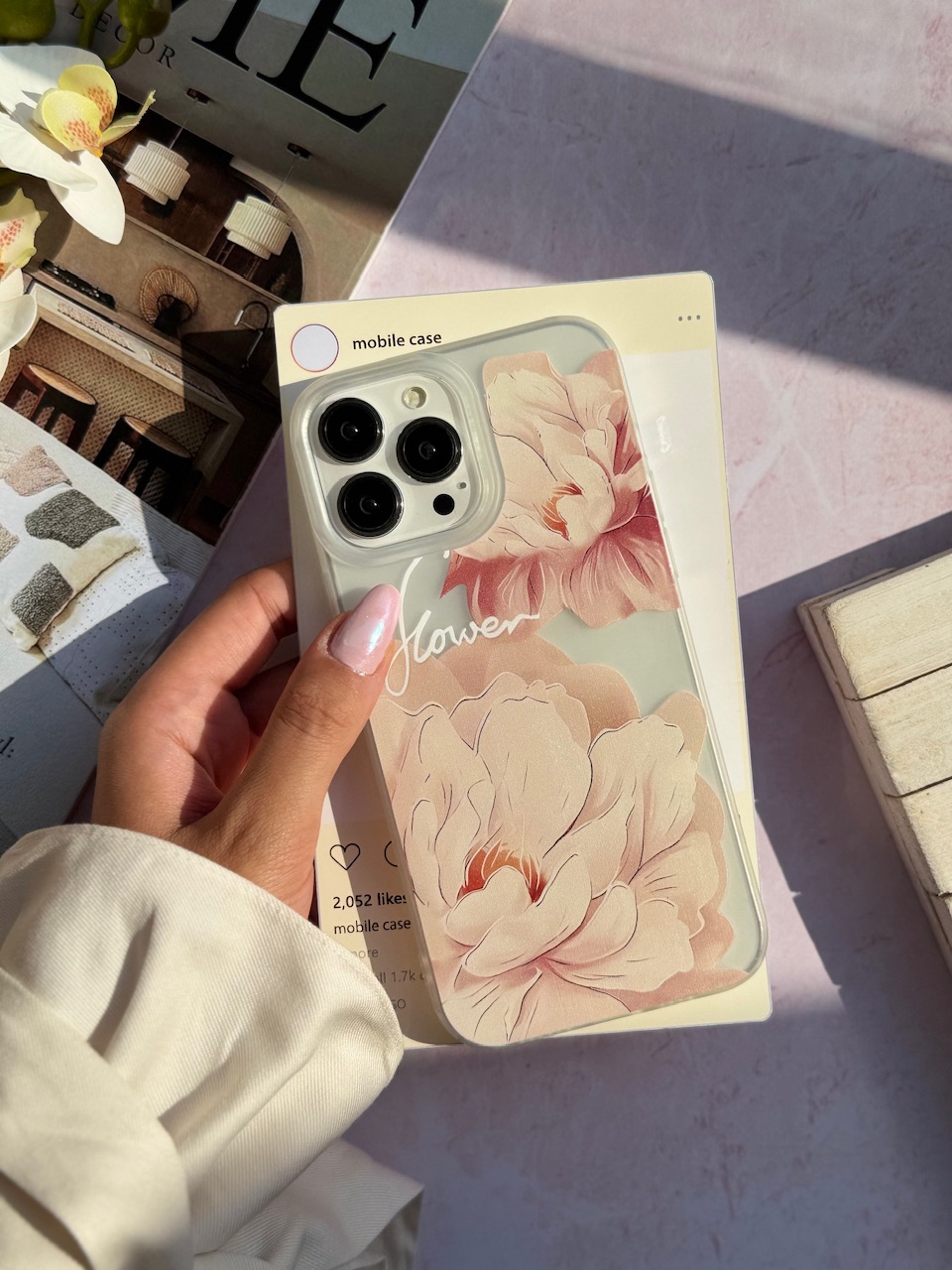 قاب  Peony Flower گل لاکچری خوشرنگ آیفون 13 پرو / 13پرو / iphone 13 pro / iphone13pro