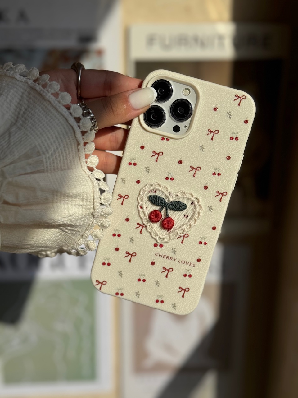 قاب کاور Cherry Loves چری آلبالویی آیفون ۱۱پرومکس / آیفون۱۱پرومکس / iphone11promax / iphone 11promax