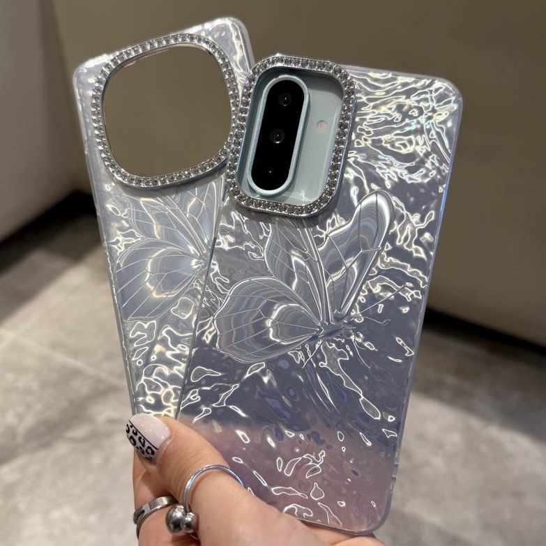 قاب کاور گارد پروانه زیبا  butterfly nice الماسی براق برای ردمی14سی / ردمی 14سی / redmi14c / redmi 14c مشترک با poco c75 و redmi a4
