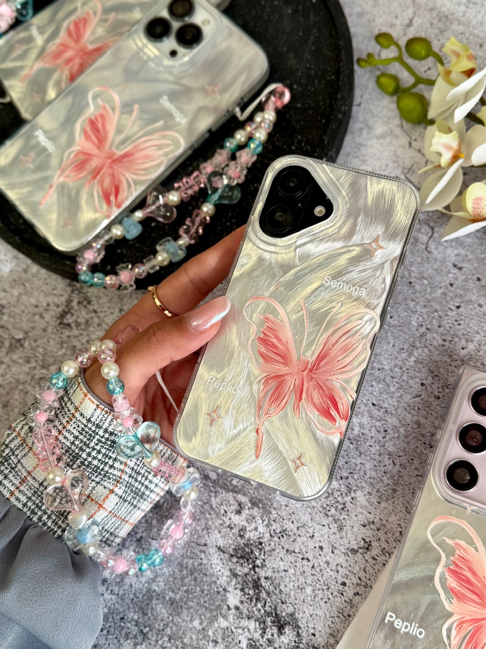 قاب کاور گارد پروانه رز فلای  شیک بدون آویز butterfly برای گوشی آیفون۱۱پرو / آیفون ۱۱پرو / iphone11pro / iphone 11pro