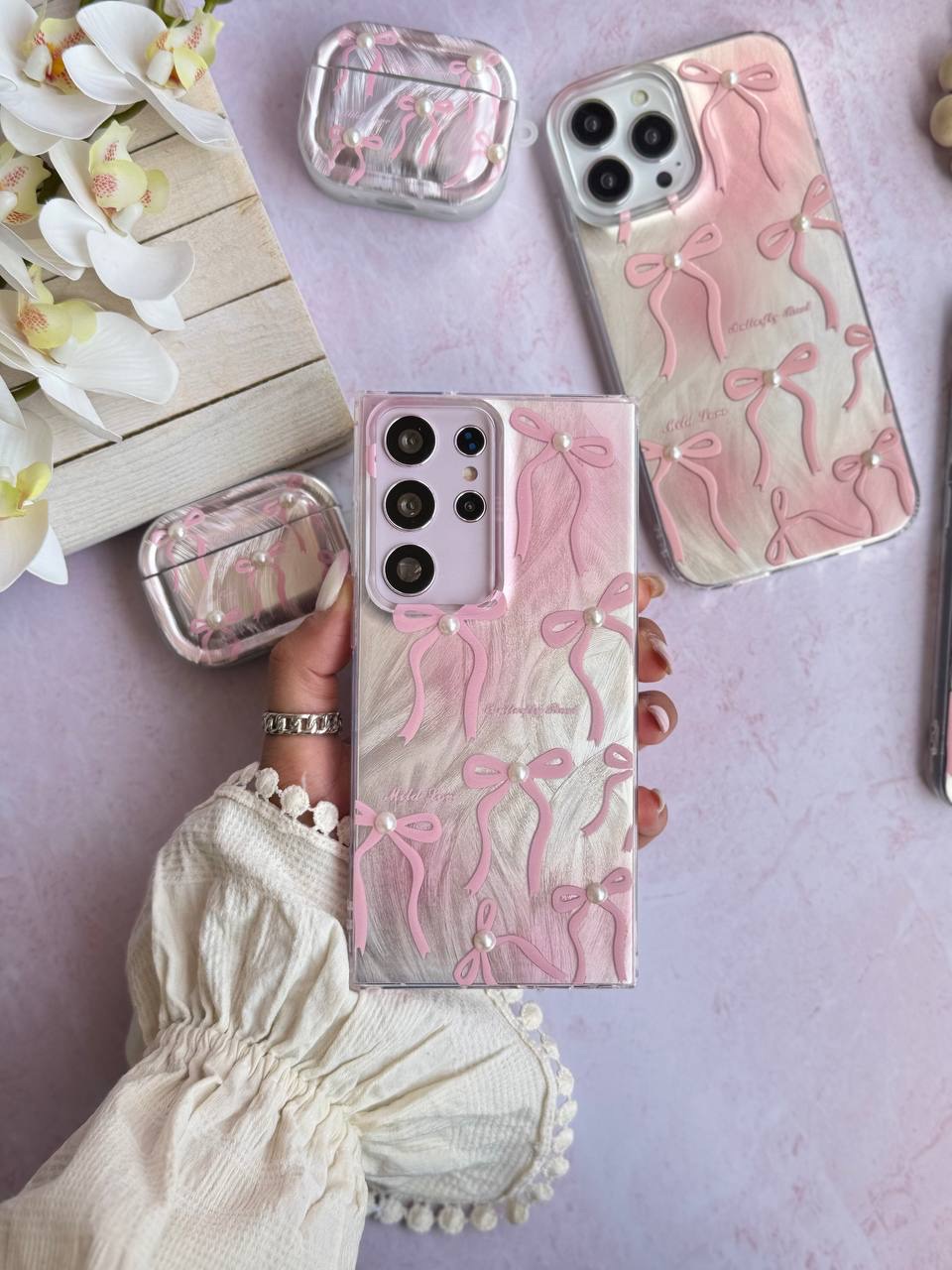 قاب کاور گارد Pink Ribbon پاپیون صورتی برای نوت۱4پرو / note14pro / note 14 pro / نوت 14 پرو مشترک با نوت14پروپلاس /POCO X7 5G