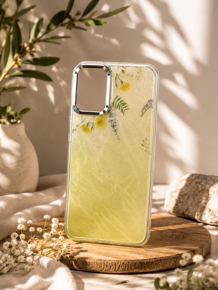 قاب طرح دار گل و قاصدک رمانتیکflower سامسونگ A21s /   آ21اس /  آ 21 اس  / A 21 s / a21s  رنگ زرد