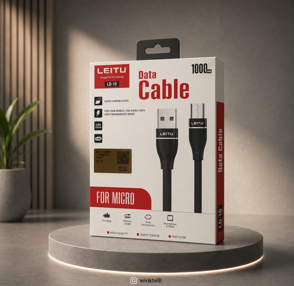 کابل شارژ  میکرو لیتو / کابل تبدیل USB به micro usb / کابل تبدیل USB به Micro-USB لیتو  طول 1 متر