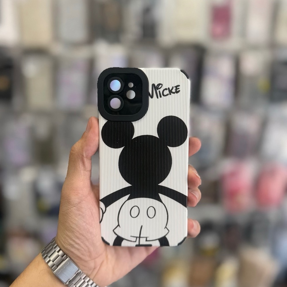 قاب کاور گارد میکی موس سفید مشکی فانتزی  آیفون12 / آیفون 12 / iphone 12  / iphone12