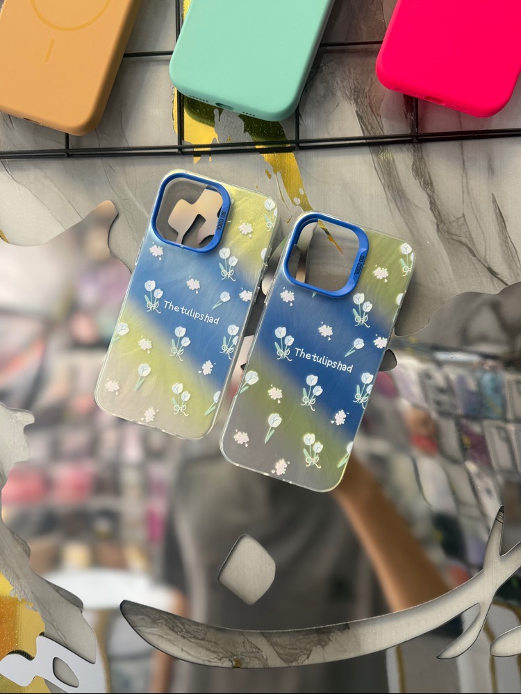 قاب کاور گارد  گل آبی flower blue برای آیفون ۱۶پرومکس / آیفون۱۶پرومکس / iphone 16promax