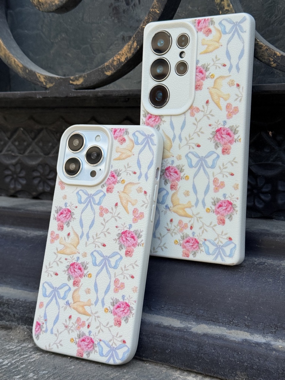قاب کاور گارد پاپیون و پرنده و گل flower ribbon شفاف برای گوشی موبایل شیائومی Redmi A5 / Poco C71 مشترک ردمی a5 / پوکو سی71