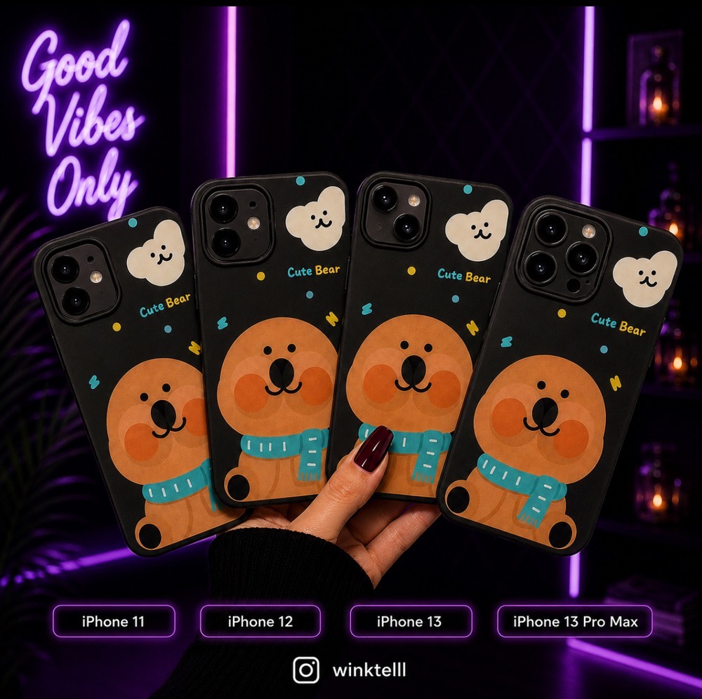 قاب کاور گارد فانتزی عروسکی cute bear خرس کیوت برای آیفون 13 پرومکس / 13پرومکس / iphone 13 promax / iphone13promax