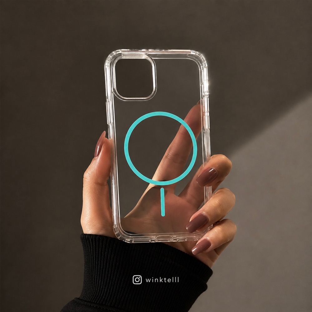 قاب کاور گارد شفاف مگسیف دار اورجینال magnetic orginal پک کارتنی شیک آیفونxs / آیفون ایکس اس / iphonexs / iphone xs رنگ مگسیف آبی آسمانی BLUE