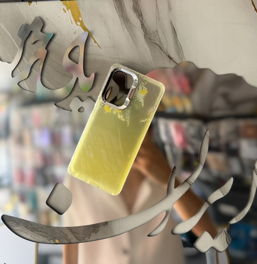 قاب طرح دار گل و قاصدک رمانتیک لاکچری flower شیائومی نوت14پرو/ نوت 14پرو / note14pro /note 14PRO   رنگ زرد