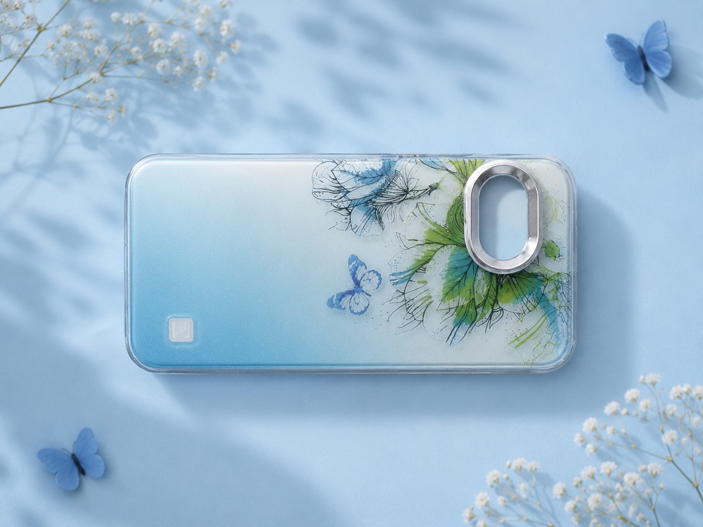 قاب کاور گارد طرح دار گل و پروانه آبی ترند butterfly blue پوکو ایکس3پرو / پوکو ایکس تری پرو / poco x3 PRO / pocoX3pro