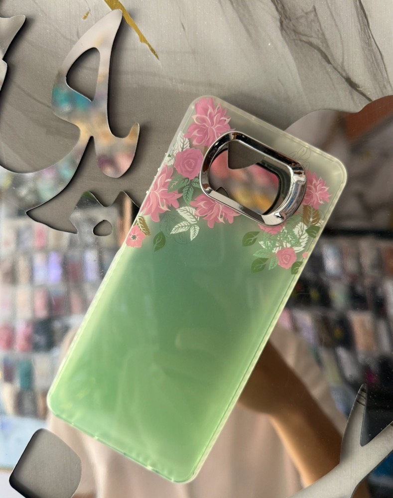 قاب کاور گارد طرح دار گل صورتی ترند با بکگراند سبز flower پوکو ایکس3پرو / پوکو ایکس تری پرو / poco x3 PRO / pocoX3pro