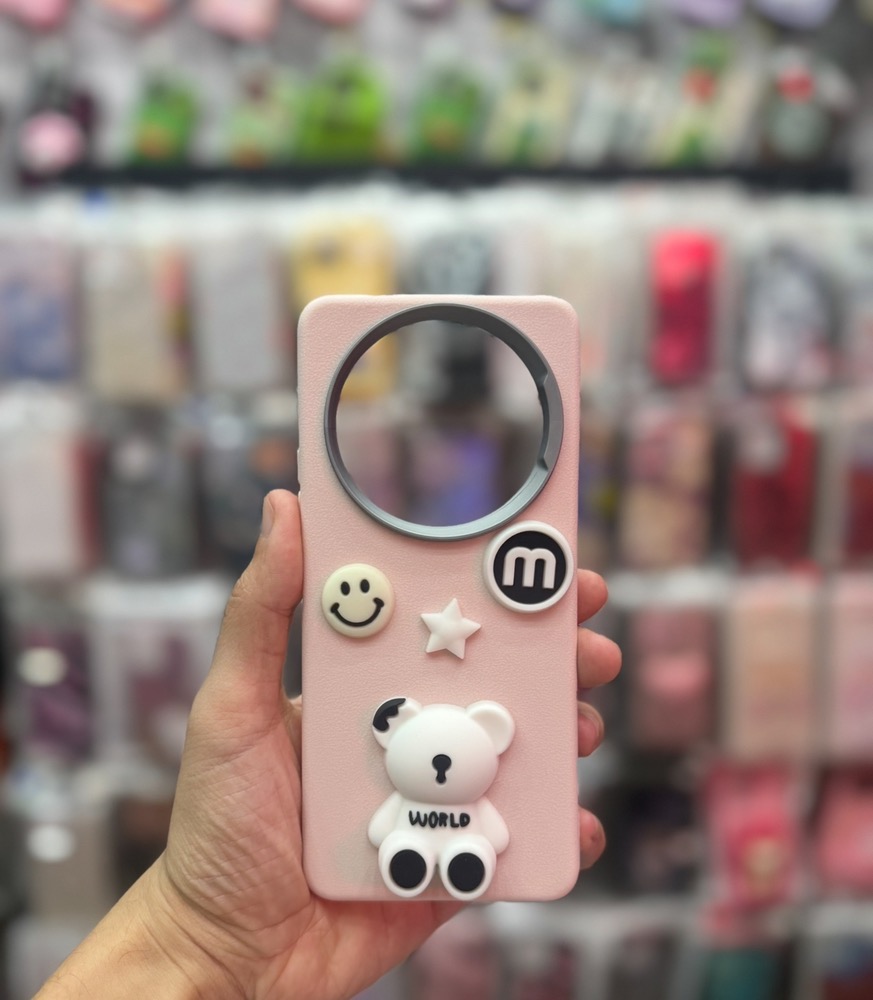 قاب کاور گارد فانتزی عروسکی bear خرس برجسته سفید برای گوشی موبایل شیائومی REDMI A3 ردمی A3 مشترک با REDMI A3X