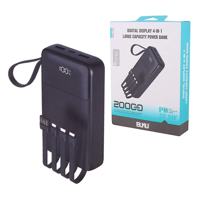 پاور بانک فست شارژ بوکو MG-G166 QC3.0 PD 18W ظرفیت 20000 میلی آمپر ساعت اورجینال / پاوربانک