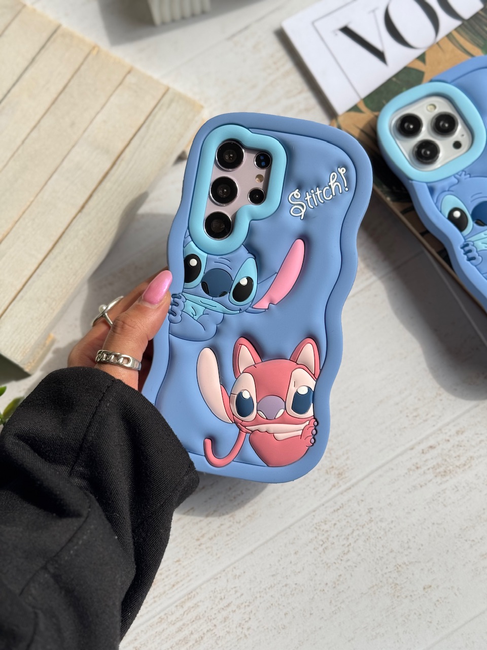 قاب کاور گارد فانتزی عروسکی سیلیکونی Stitch Couple استیج سامسونگ اس23الترا / s23 ultra / s23ultra / اس 23 الترا