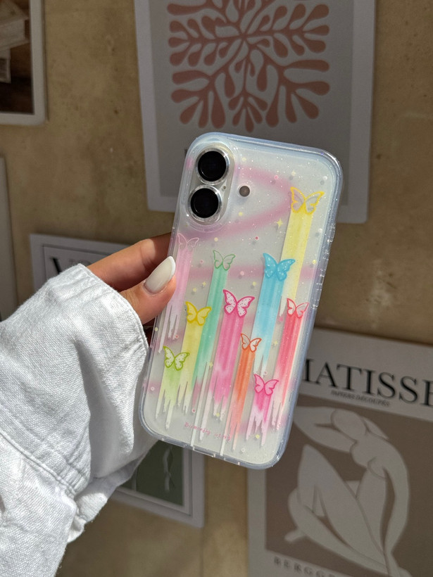 قاب کاور گارد پروانه رنگین ستاره ای butterfly آیفون آیفون13 / آیفون 13 / iphone13 / iphone 13