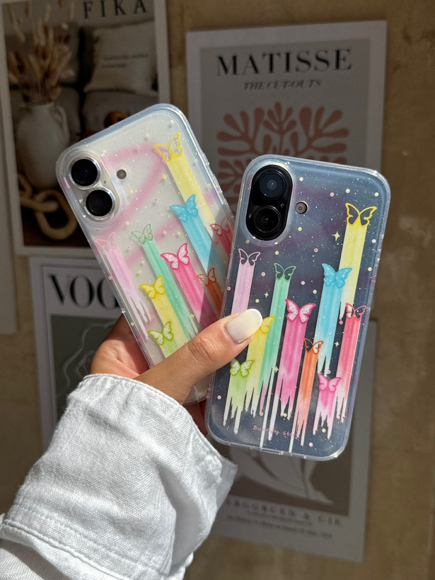 قاب کاور گارد پروانه رنگین ستاره ای butterfly آیفون آیفون13 / آیفون 13 / iphone13 / iphone 13
