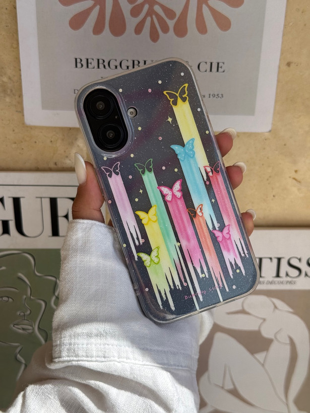 قاب کاور گارد پروانه رنگین ستاره ای butterfly آیفون آیفون13 / آیفون 13 / iphone13 / iphone 13