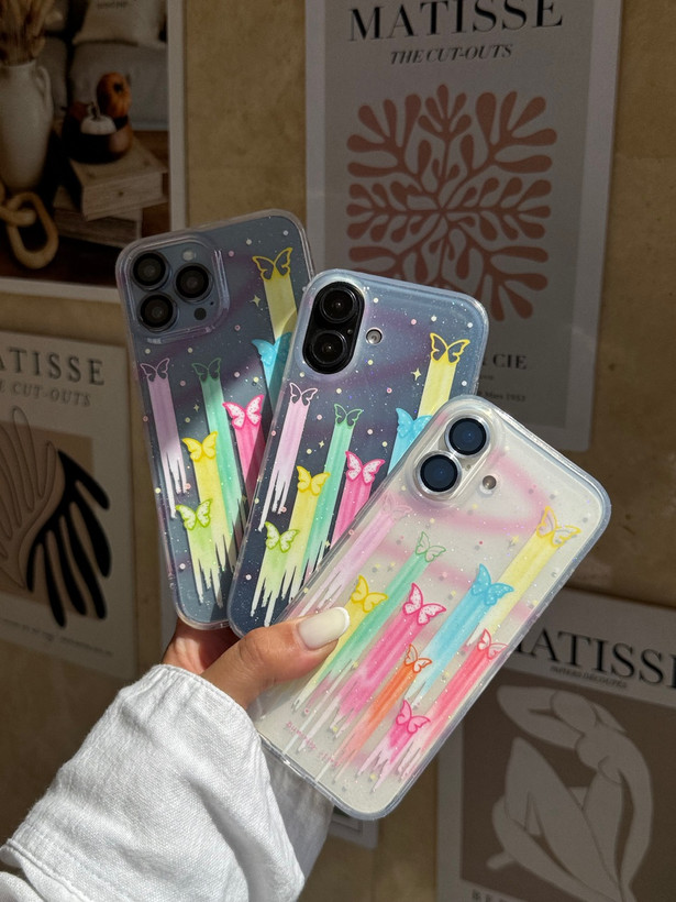 قاب کاور گارد پروانه رنگین ستاره ای butterfly آیفون آیفون13 / آیفون 13 / iphone13 / iphone 13
