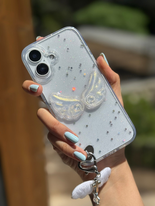 قاب کاور گارد بال فرشته با آویز ستاره ای star آیفون۱۷پرومکس/ آیفون ۱۷پرومکس / iphone17promax / iphone 17promax