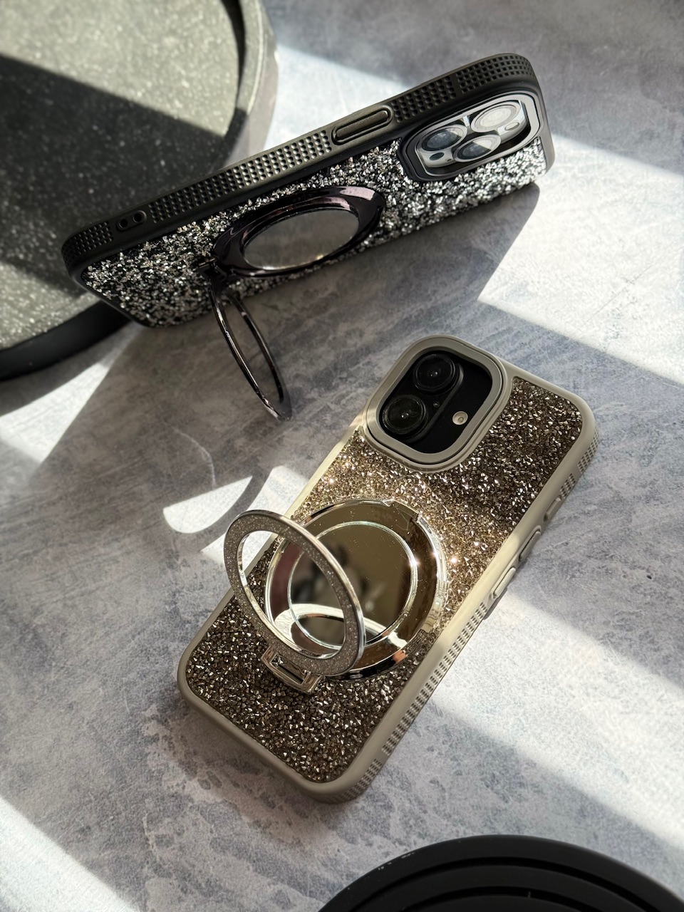 قاب کاور گارد Mirror Diamonds مگسیف آینه ای اکلیلی استند شو آیفون13 / آیفون 13 / iphone13 / iphone 13