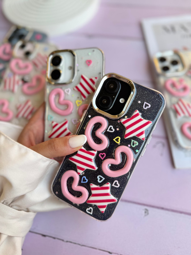 قاب کاور گارد آبنبات ستاره و قلب برجسته ترند برای آیفون 11 پرومکس / 11پرومکس / iphone 11 promax / iphone11promax