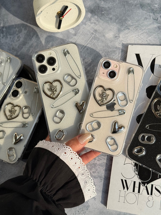 قاب کاور گارد سنجاق و قلب و فرشته و ... آیفون۱۷پرومکس/ آیفون ۱۷پرومکس / iphone17promax / iphone 17promax