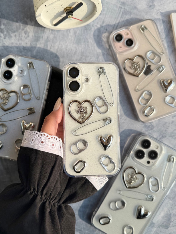 قاب کاور گارد سنجاق و قلب و فرشته و ... آیفون۱۷پرومکس/ آیفون ۱۷پرومکس / iphone17promax / iphone 17promax