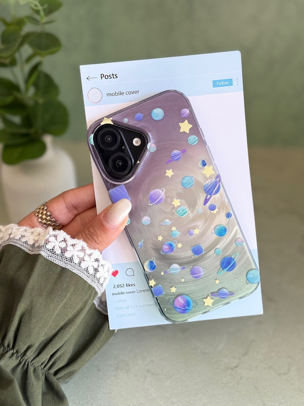 قاب کاور گارد منظومه شمسی و ماه بنفش آیفون12پرو / آیفون 12پرو / iphone12pro / iphone 12pro