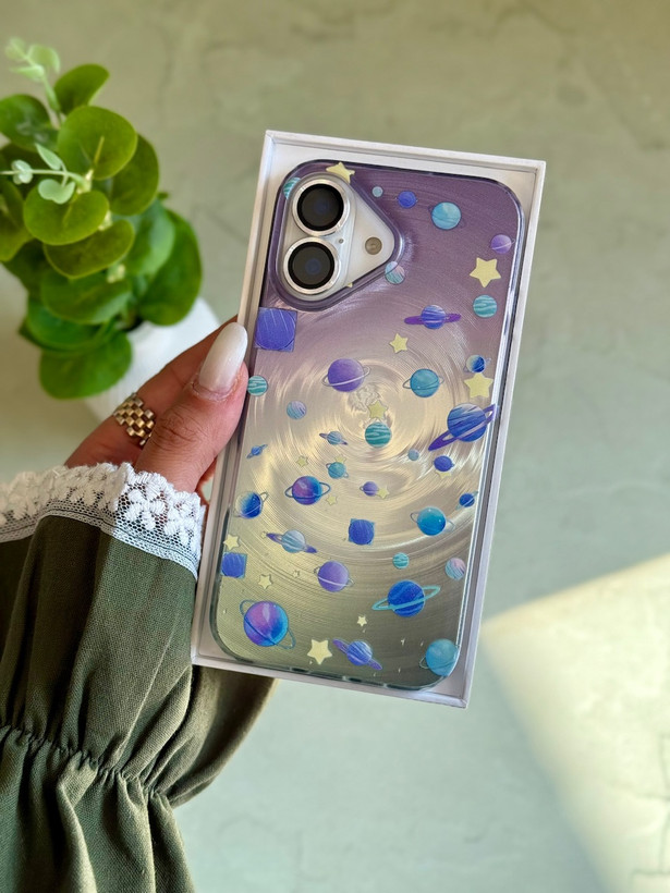 قاب کاور گارد منظومه شمسی و ماه بنفش آیفون12پرو / آیفون 12پرو / iphone12pro / iphone 12pro