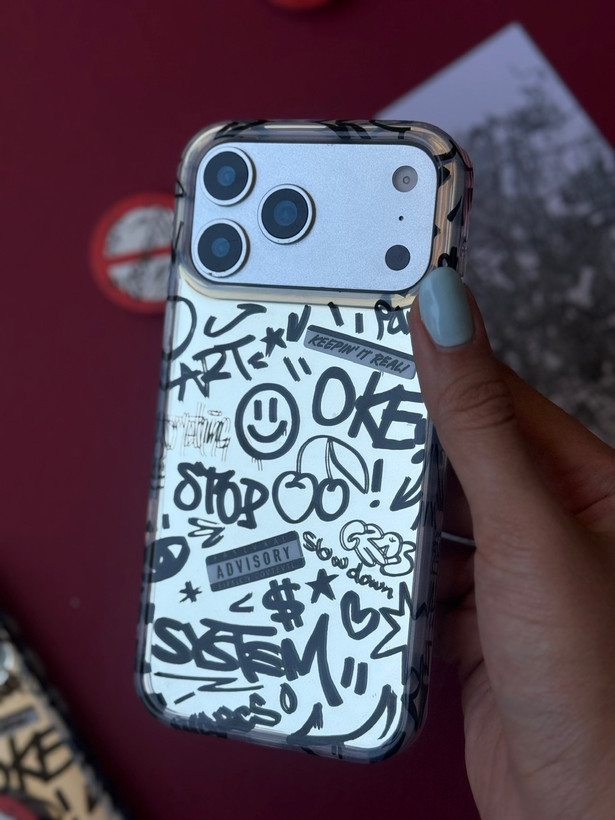 قاب کاور گارد استریت آرت اموجی و گیلاس و ... همراه با پاپ سوکت برای آیفون 14 / ایفون14 / iphone14 / iphone 14