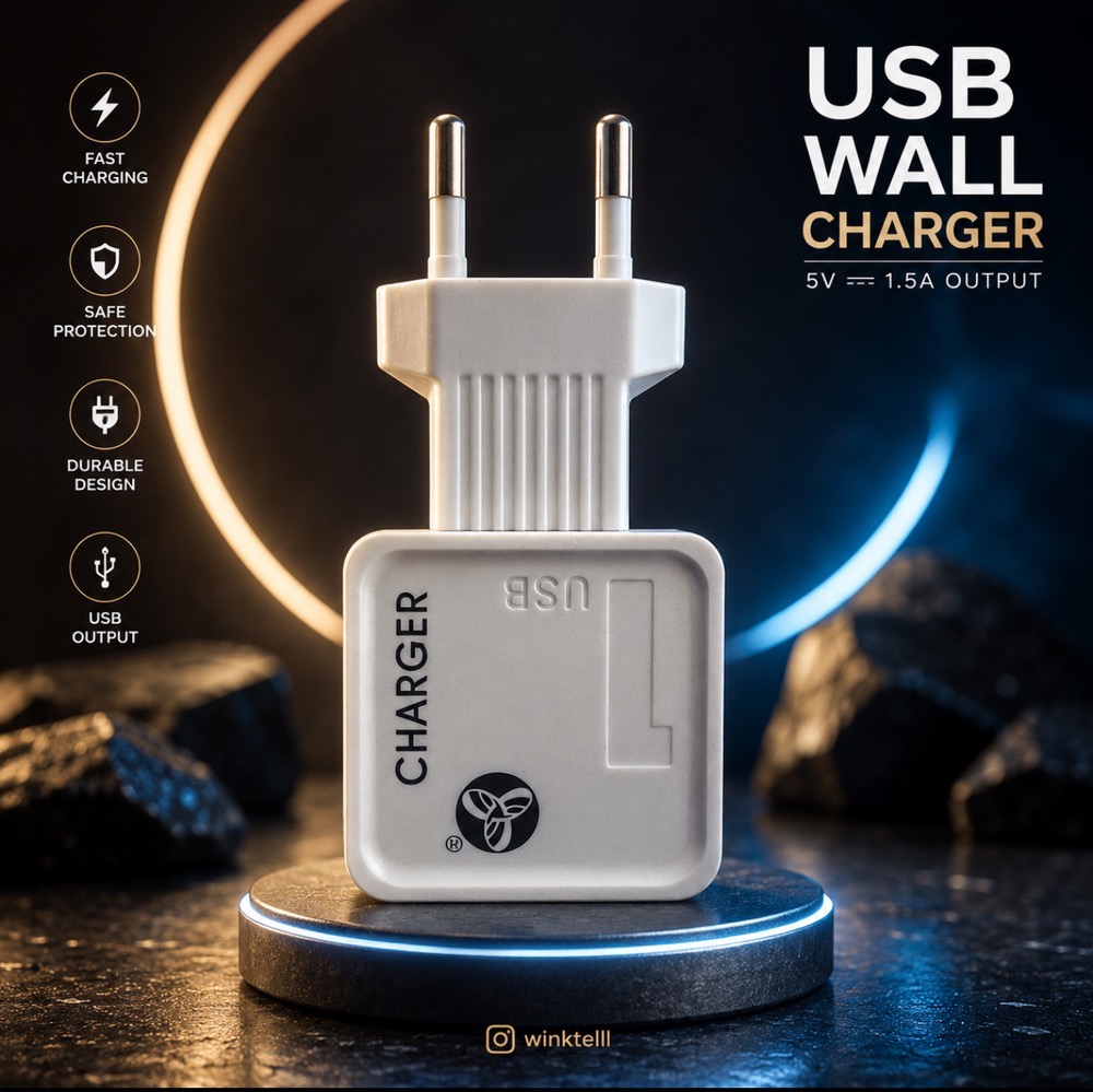 شارژر کلگی دیواری 6 وات / آداپتور USB به همراه دوشاخه