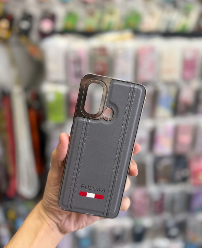 قاب کاور گارد طرح چرم puloka اسپورت رنگ طوسی باکیفیت شیائومی ردمی12سی / ردمی 12سی / REDMI12C / REDMI 12C